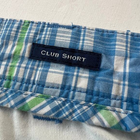 Vineyard Vines Blue & Green Plaid Club Shorts Men's size 30x10 - Picture 8 of 8
